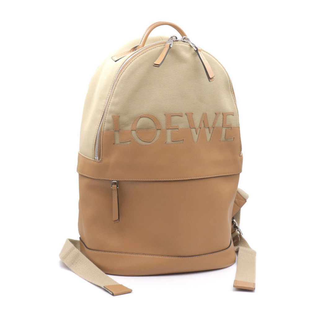 Loewe Patchwork Canvas Backpack Brown Beige - image 1